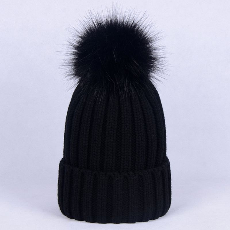 Mũ Len Beanie Màu Trơn Có Gân Thời Trang Mùa Đông Cho Nam Và Nữ