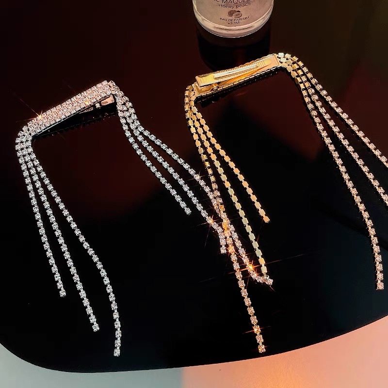 Trâm Cài Tóc Đính Đá Tua Rua Phong Cách Retro Mới