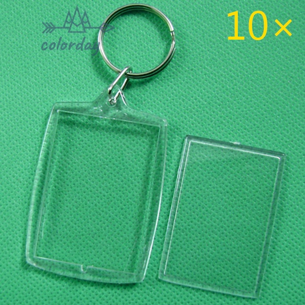 Set 10 móc khóa trong suốt treo khung ảnh 32x46mm