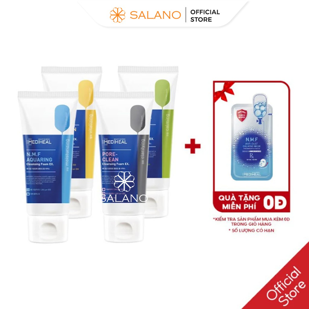 Sữa rửa mặt cho da mụn nhạy cảm than hoạt tính cấp ẩm dịu nhẹ tạo bọt MEDIHEAL SALANO RMSLN25 170ml | BigBuy360 - bigbuy360.vn