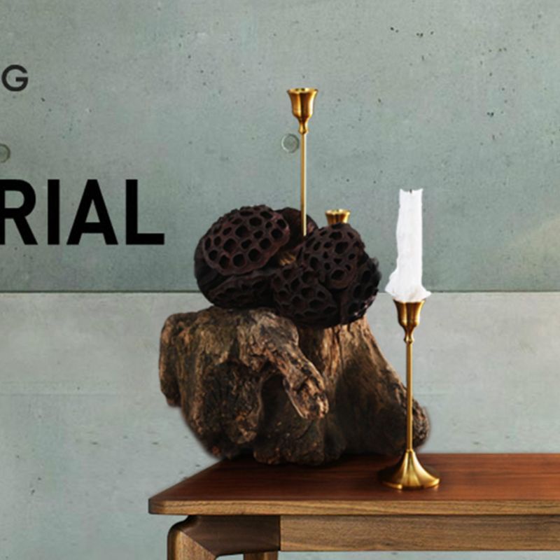 Giá Đỡ Đèn Cầy Bằng Kim Loại Màu Vàng Phong Cách Châu Âu Sang Trọng Trang