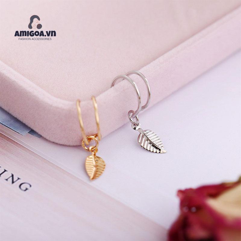 Set 5 Khuyên Tai Kẹp Chữ U Hai Lớp Sáng Tạo Không Xỏ Lỗ Tai