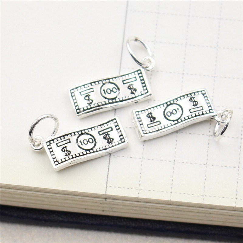 Charm bạc móc treo hình đồng tiền 100 USD - Charm bạc 925 - Mã CA455 CB620