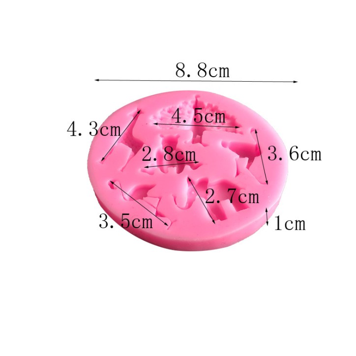 Khuôn silicon 4D thế giới động vật công/chim/hưu/voi/gấu mã HKVC6