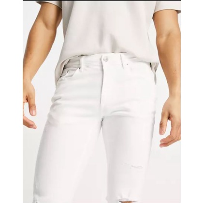 Quần jean nam trắng trơn chất bò co giãn cao cấp ống đứng dáng ôm skinny đẹp chuẩn Hàn Quốc | BigBuy360 - bigbuy360.vn