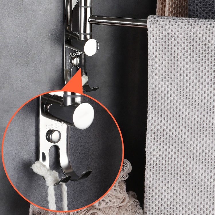 Thanh treo khăn nhà tắm dán tường 4 nhánh Inox 304 Cao cấp Latimax VKT4 - Tặng keo dán chuyên dụng siêu dính