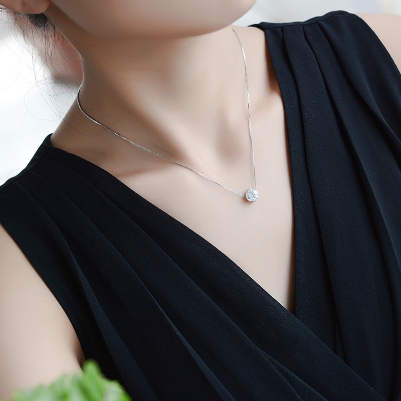 Dây chuyền mạ bạc 925 đính đá zircon thời trang