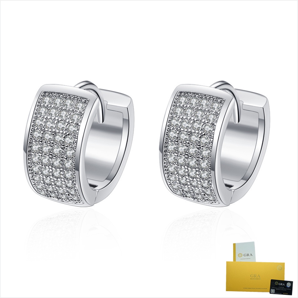 Bông Tai Bạch Kim Pt950 Platinum Kim Cương Trắng Quý Phái