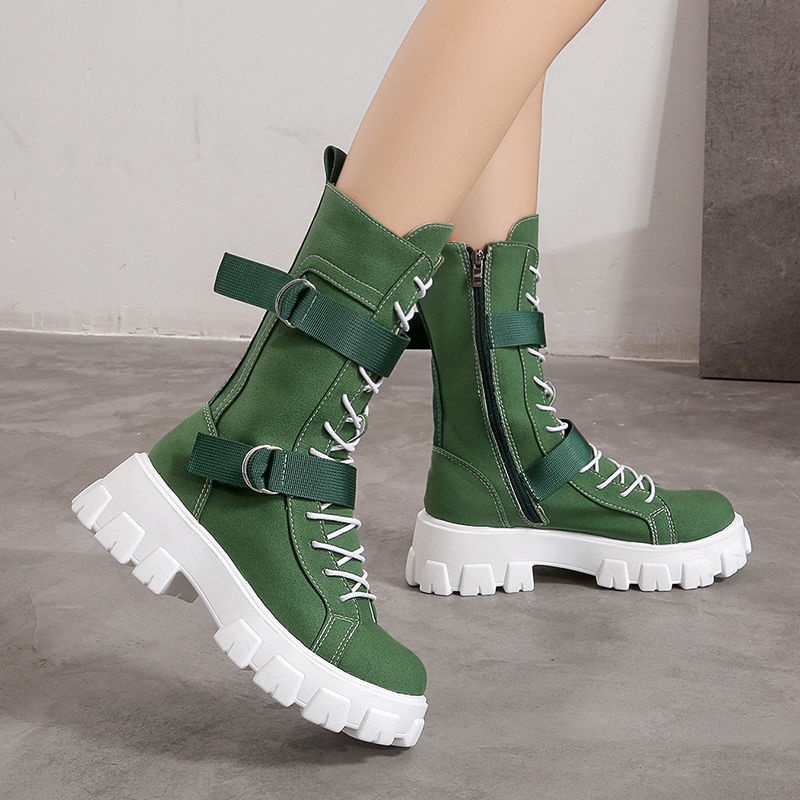 Giày Boot Martin Đế Dày Tăng Chiều Cao Thiết Kế Mới Thời Trang Theo Phong Cách Anh Dành Cho Nữ S 2021