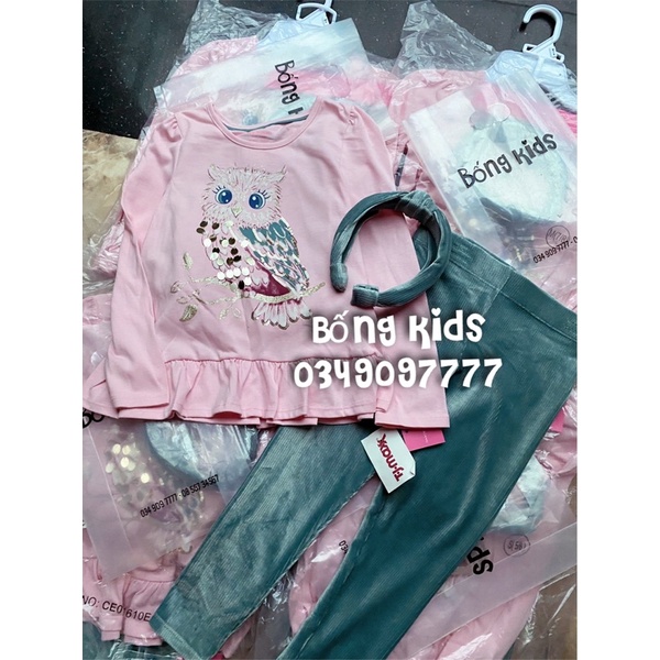 Set 3 Món Bé Gái Meow Kèm Headband