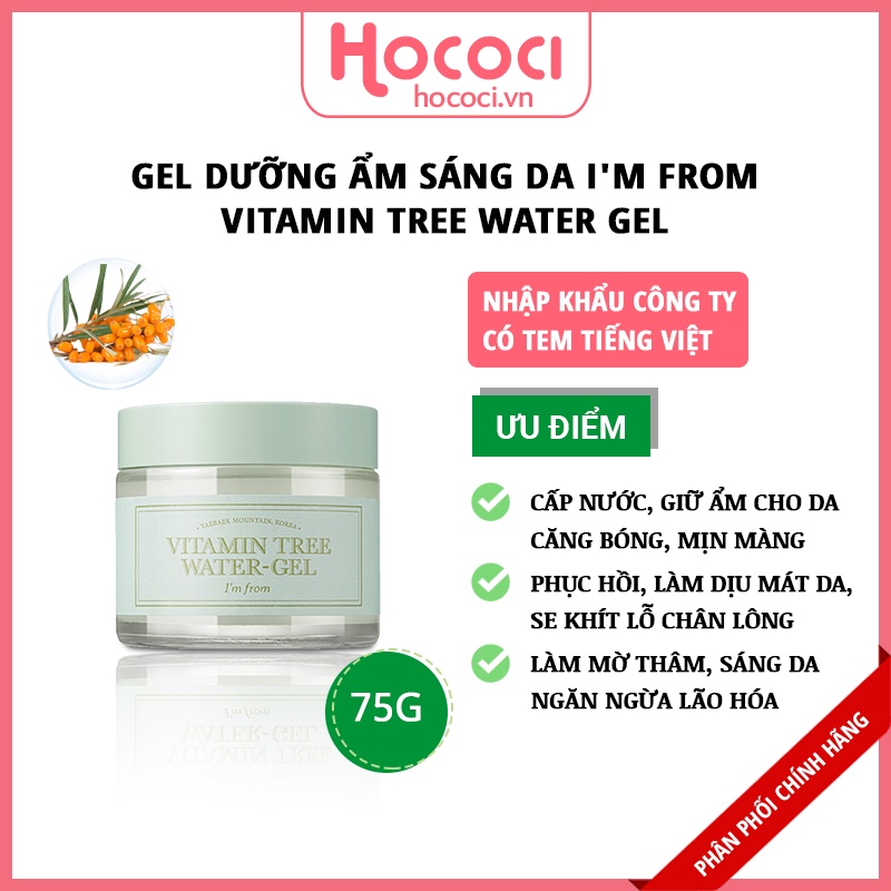 Gel Dưỡng Ẩm, Cấp Nước, Sáng Da I'm From Vitamin Tree Warter Gel