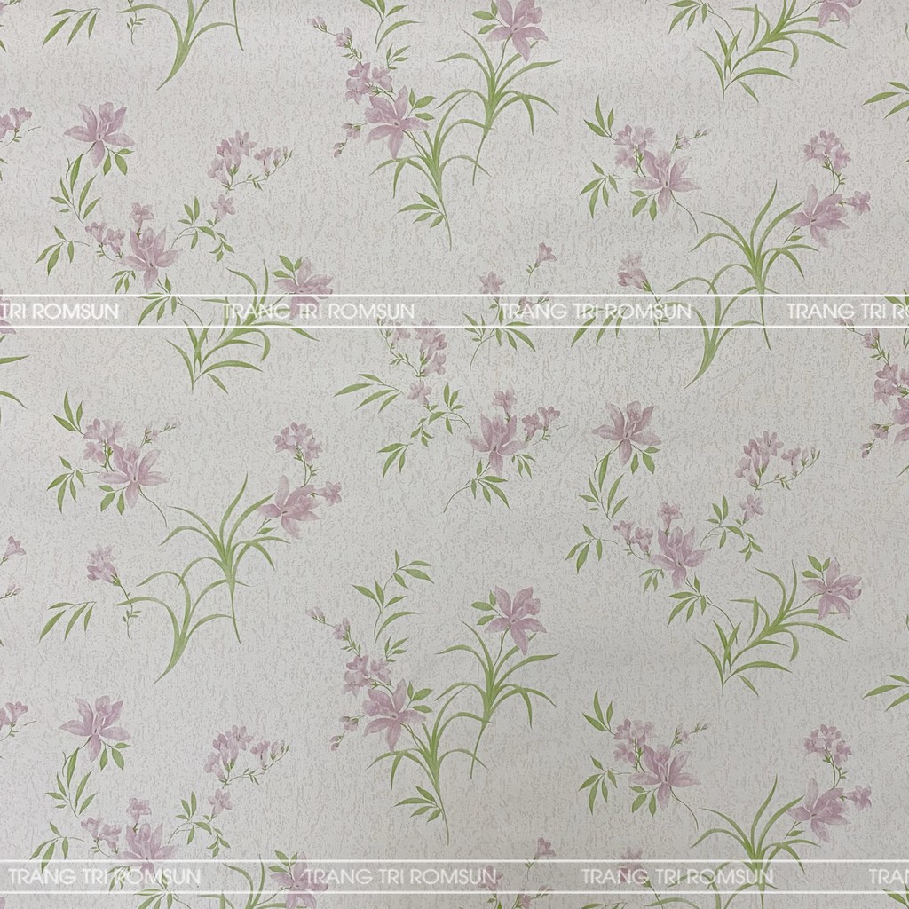 Giấy dán tường phòng ngủ chống thấm hàn quốc vintage, Decan trang trí tường quán ăn sang trọng hoa xanh hồng G13907