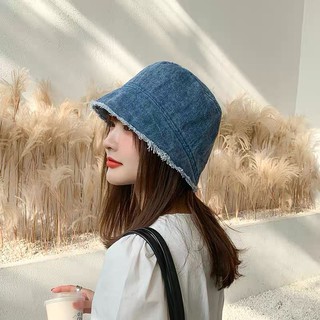 Nón bucket denim rách mẫu mới