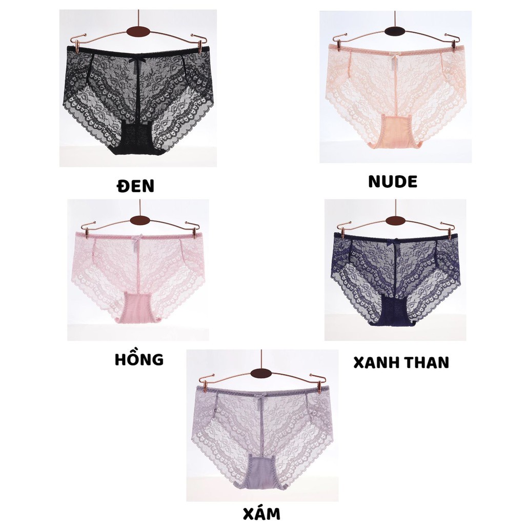 Quần Lót Nữ Ren Sexy Xuyên Thấu Thêu Hoạ Tiết Lá Quyến Rũ mã 8003