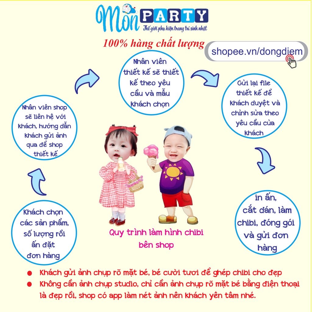 Combo hình chibi sinh nhật bảng tên welcome sinh nhật, hình chibi trang trí sinh nhật thiết kế riêng theo mỗi bé