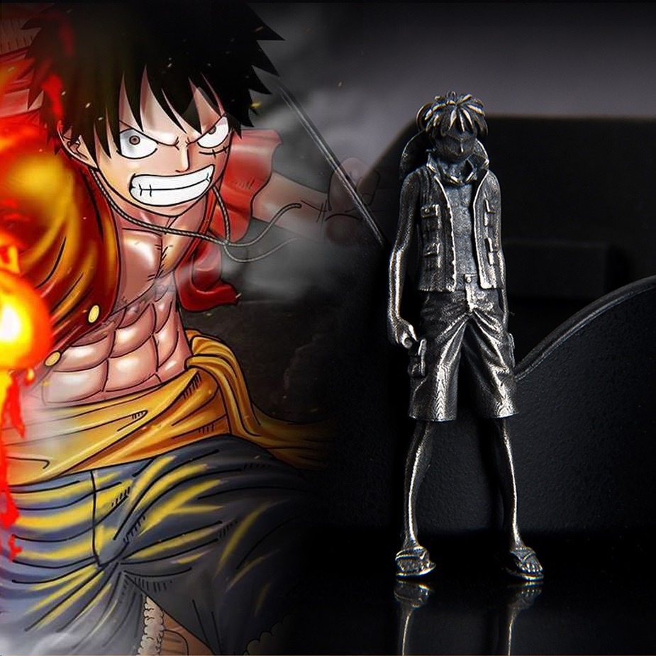 Dây Chuyền One Piece Luffy Kuu Clothes Màu Bạc - Mặt Vòng Cổ Nhân Vật Hoạt Hình Anime Luffy Thép Titan Không Gỉ