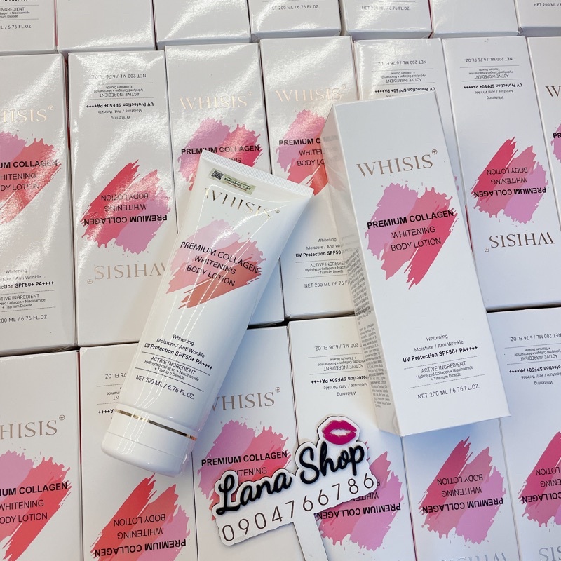 Dưỡng Thể Trắng Da WHISIS PERMIUM COLLAGEN WHITENING BODY LOTION 200ml