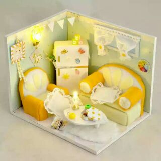 Mô hình nhà gỗ búp bê dollhouse diy - tw16 orange