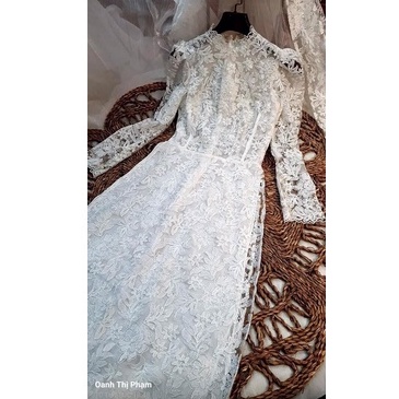 Áo Dài ,Áo Dài Cô Dâu Vải Ren Sang Chảnh Cho Các Cô Dâu