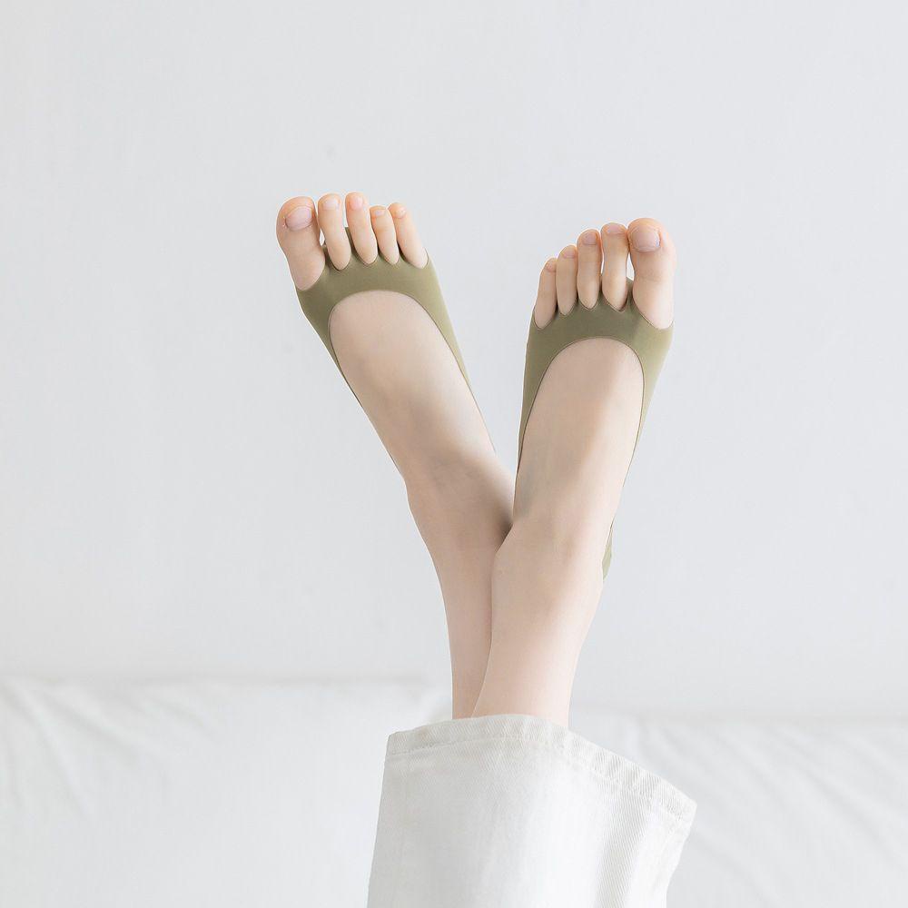 Vớ Xỏ Năm Ngón Bằng Lụa Lạnh Mỏng Thoải Mái Màu Sắc Kẹo Ngọt Dành Cho Bạn Nữ