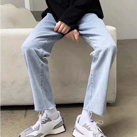 Quần Jeans Dài Ống Đứng Thời Trang Nam quần dài ống rộng nam quần bò nam ống đứng quần jean đôi rộng rãi màu đơn giản