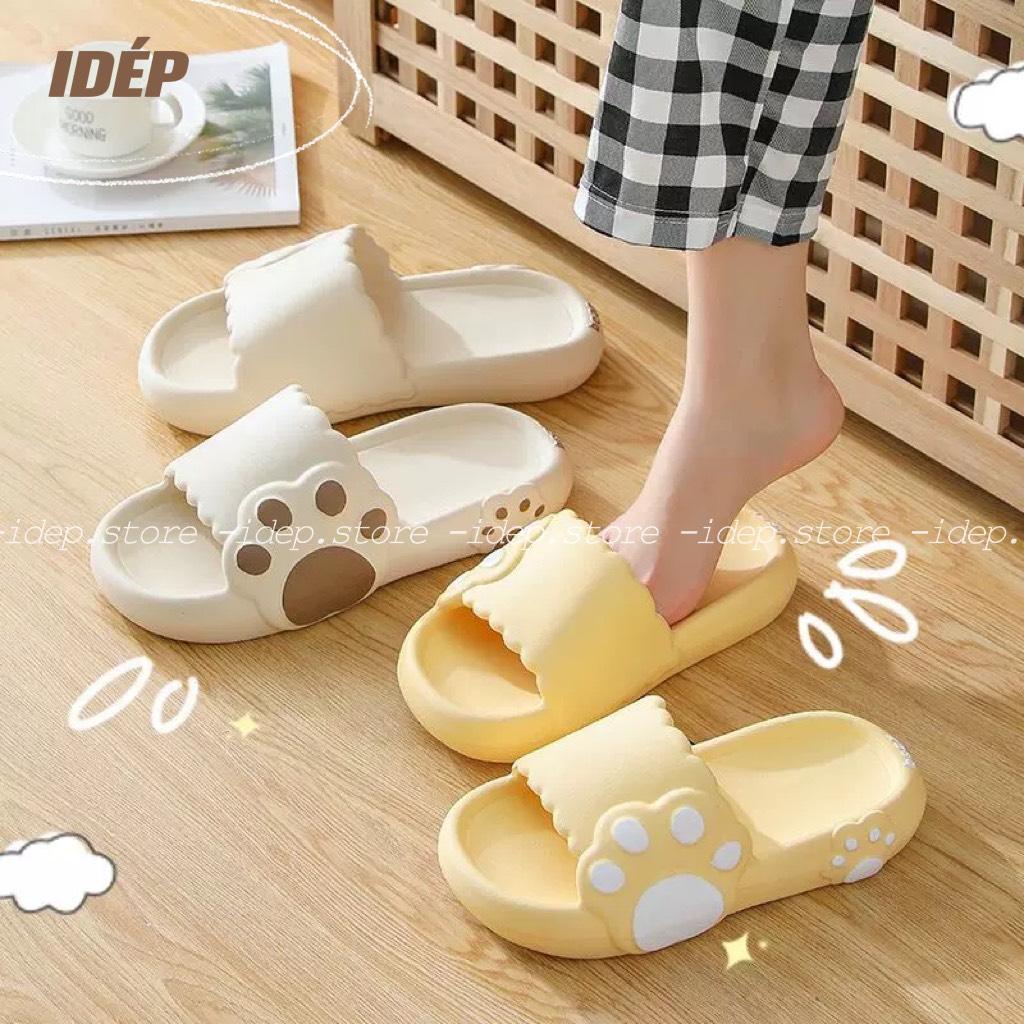 𝐢𝐃É𝐏 𝐃𝐋𝟐𝟕𝟏 Dép bánh mì béo nữ quai quai ngang đế cao 3.5cm hình CHÂN GẤU ullzang EVA siêu nhẹ