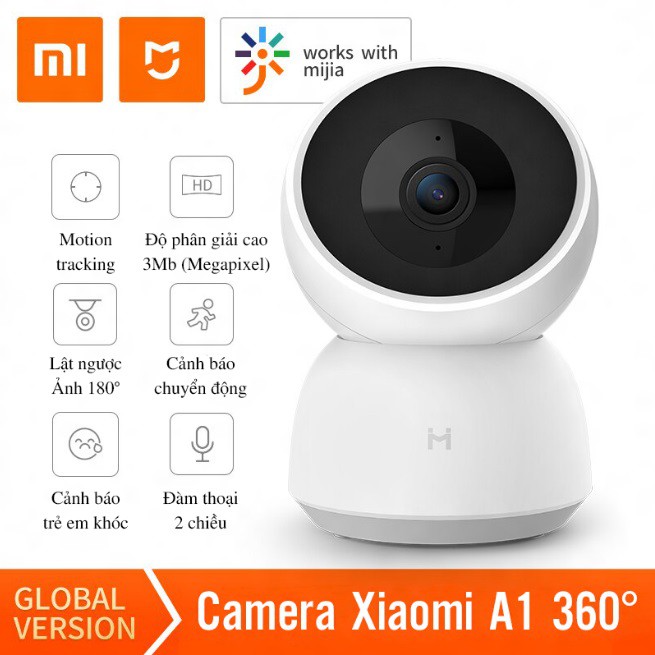 Bản quốc tế Camera giám sát ip Imilab 2k 1296p Xiaomi A1 xoay 360 độ - Mới nguyên seal  - Hàng chính hãng