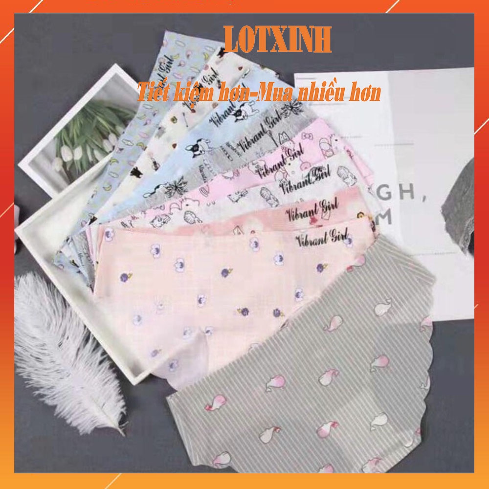 COMBO 5 Quần Lót Nữ Đúc Su thun lạnh cao cấp kháng khuẩn cute không đường may xuất nhật LOTNU08