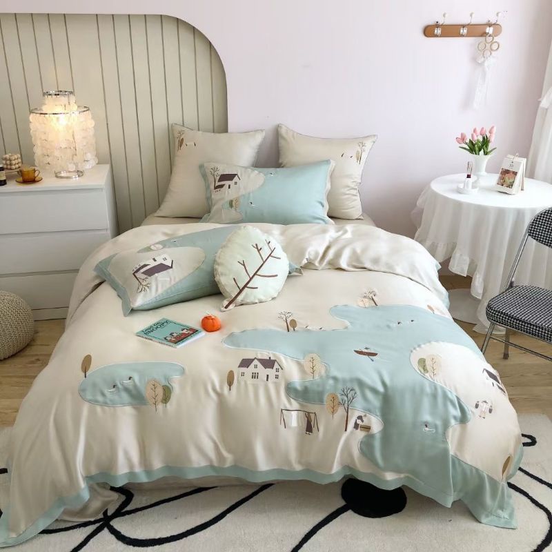 Bộ chăn ga lụa satin 100s, vải mềm, mịn, mát