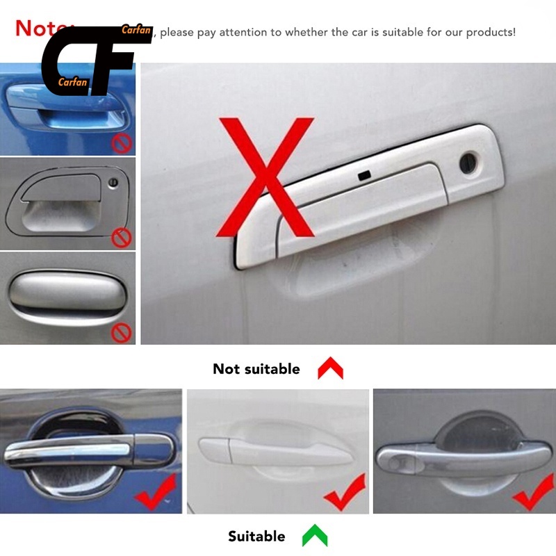 Hyundai Hình dán bát cửa ô tô trong suốt Set 8 miếng dán bằng TPU bảo vệ tay nắm cửa dành cho xe hơi Hyundai I10 Elantra Sonata Tucson Kona Getz Accent