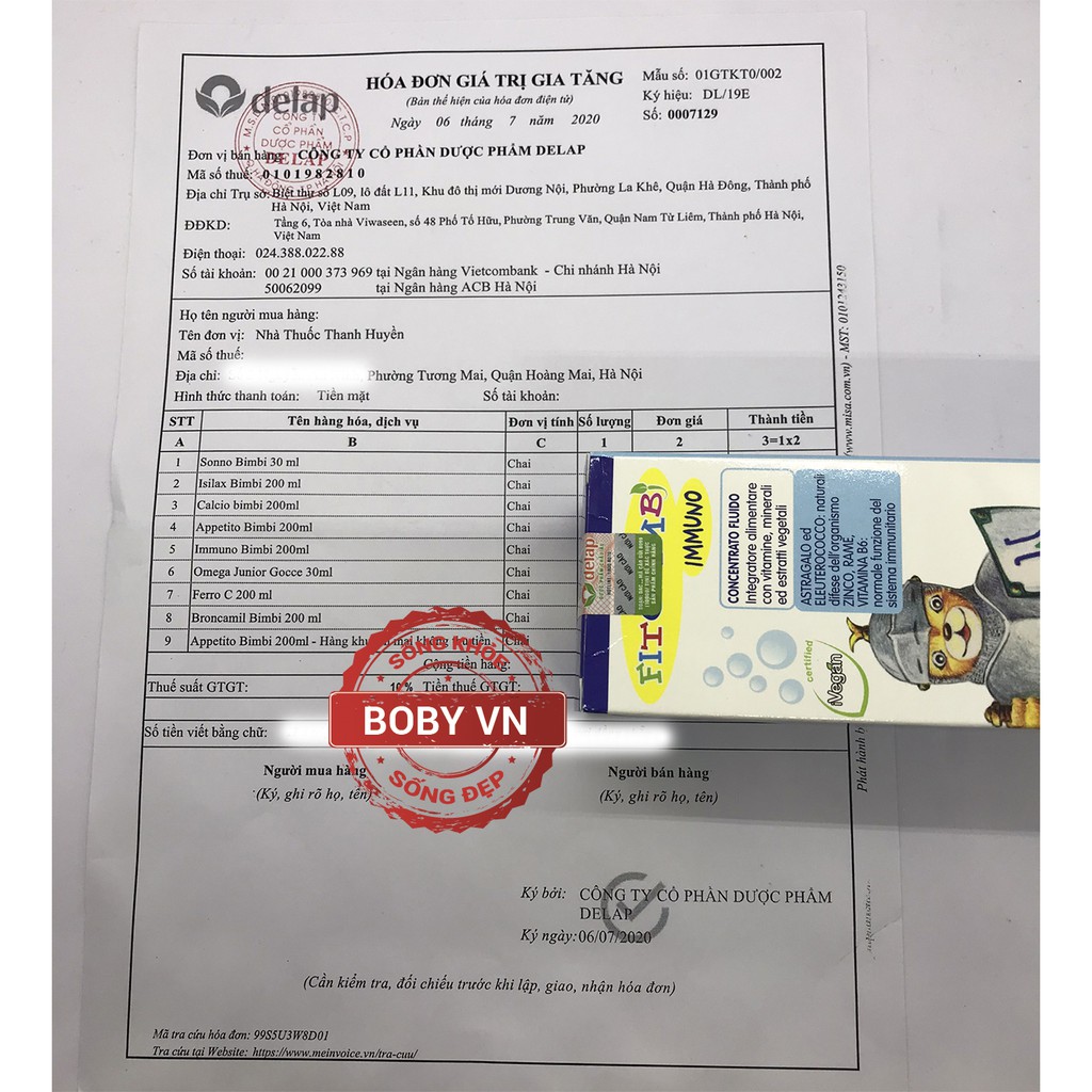 Fitobimbi Immuno tăng cường chức năng miễn dịch tự nhiên cho trẻ - Lọ 200ml - Boby