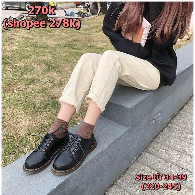 [ORDER- KHÔNG CÓ SẴN] Giày dáng nữ sinh hai màu nâu và đen, đủ size 35-39 | BigBuy360 - bigbuy360.vn