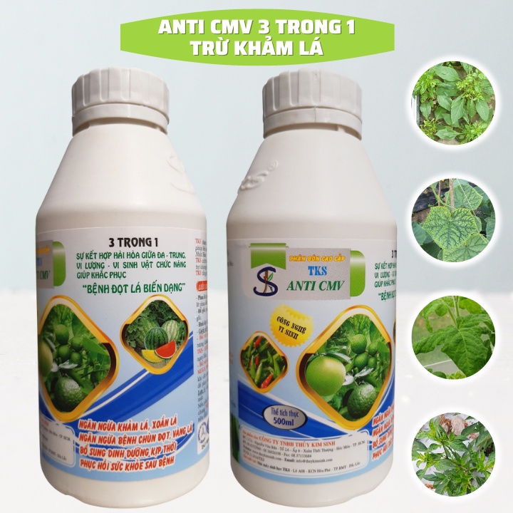 Chế Phẩm TRỪ KHẢM LÁ XOĂN NGỌN ANTI CMV 3 TRONG 1 - Chai 500ml