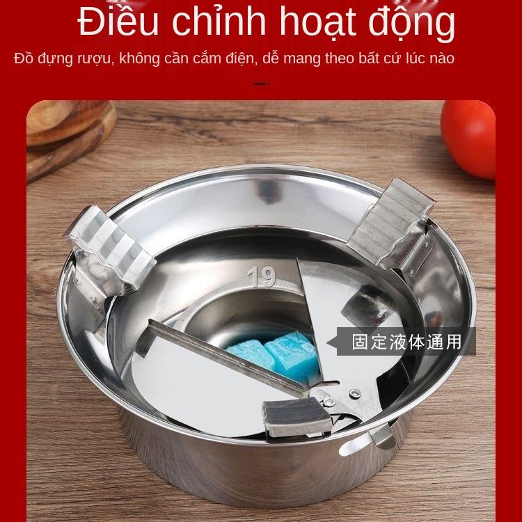 FBếp cồn thương mại tích hợp inox dày nồi lẩu nhỏ Vỉ nướng ngoài trời di động Bộ dã ngoại dạng lỏng và rắn