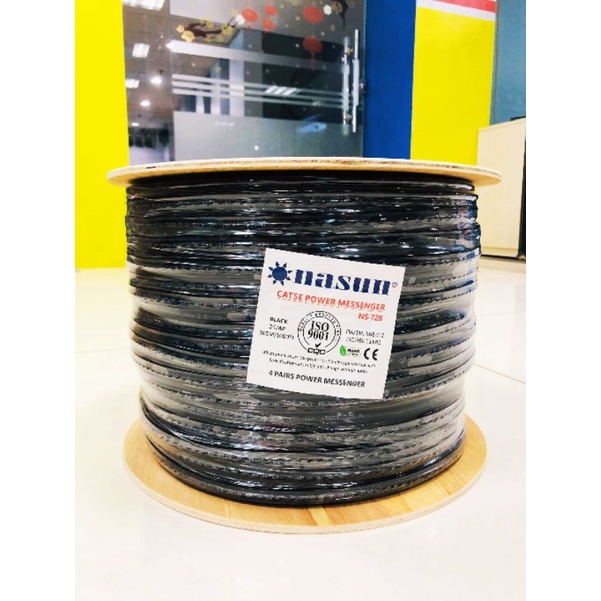 Dây mạng Nasun NS-728 8 lõi liền nguồn, có gia cường