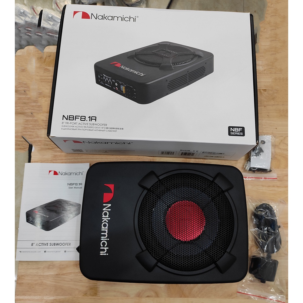 Loa Sub Ô tô, Loa Sub Nakamichi NBF8.1A 8'' 1500W Bảo Hành 12 Tháng Đầy Đủ Phụ Kiện Dây Giắc