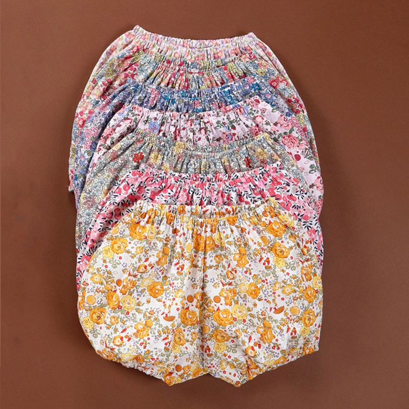 Quần Short Dáng Rộng Bằng PP In Hoa Dễ Thương Thời Trang Mùa Hè Cho Bé Gái 0 Tuổi