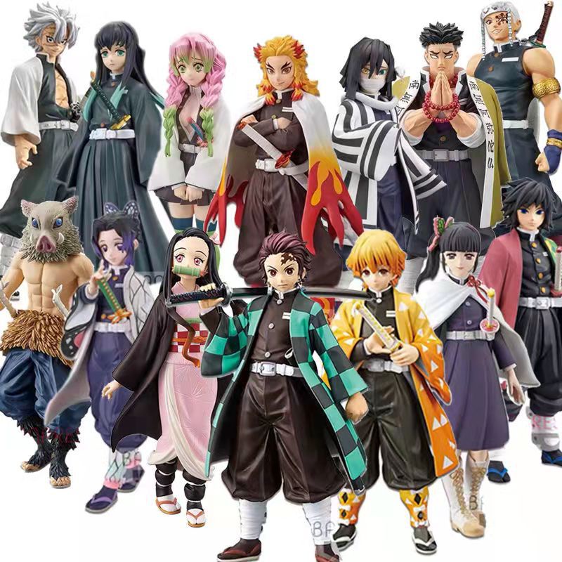 Mô Hình Đồ Chơi Nhân Vật anime demon slayer kamado tanjirou agatsuma zenitsu nezuko akaza sabito kyoujurou giyuu inosuke Mitsu Annai kyoumei pvc 21 Kiểu