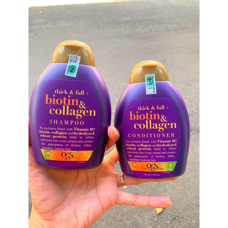 Combo 1 Dầu gội &amp; 1 dầu xã Biotin &amp; Collagen 385ml