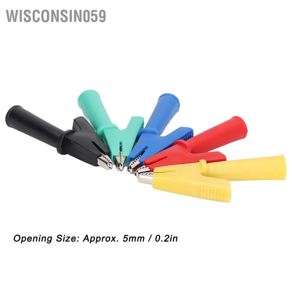 Wisconsin059 Crocodile Clip Insulated Test Clamp with 4mm Jack 5mm Opening Red Black Yellow Green Blue J.60048