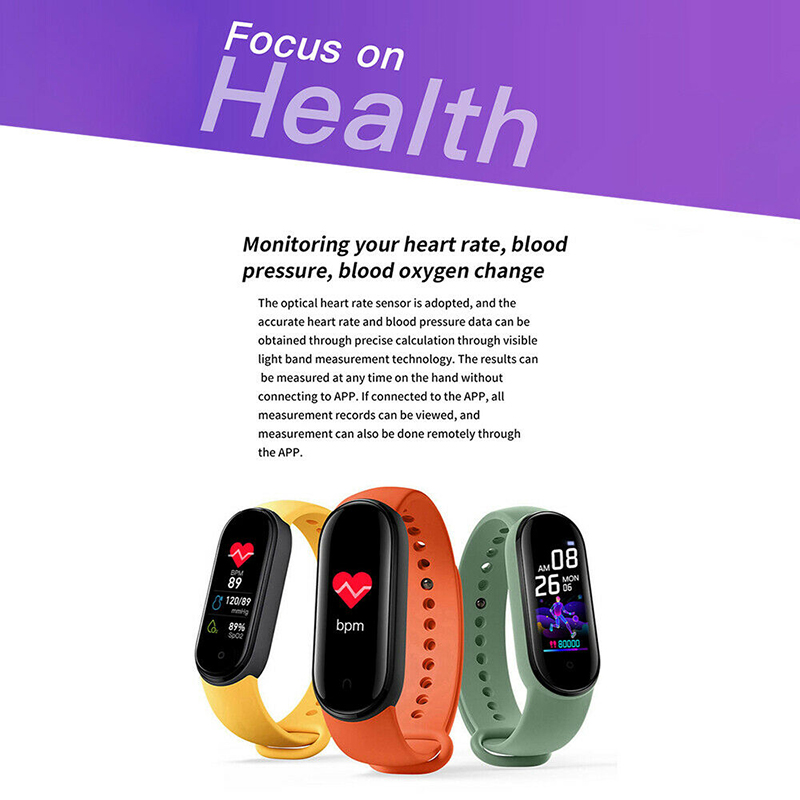 【Ready Stock】 M5 Smart Sport Band Fitness Tracker Pedometer Heart Rate Blood Pressure Monitor Bluetooth Smartband Bracelets Men Women 【queen2019】