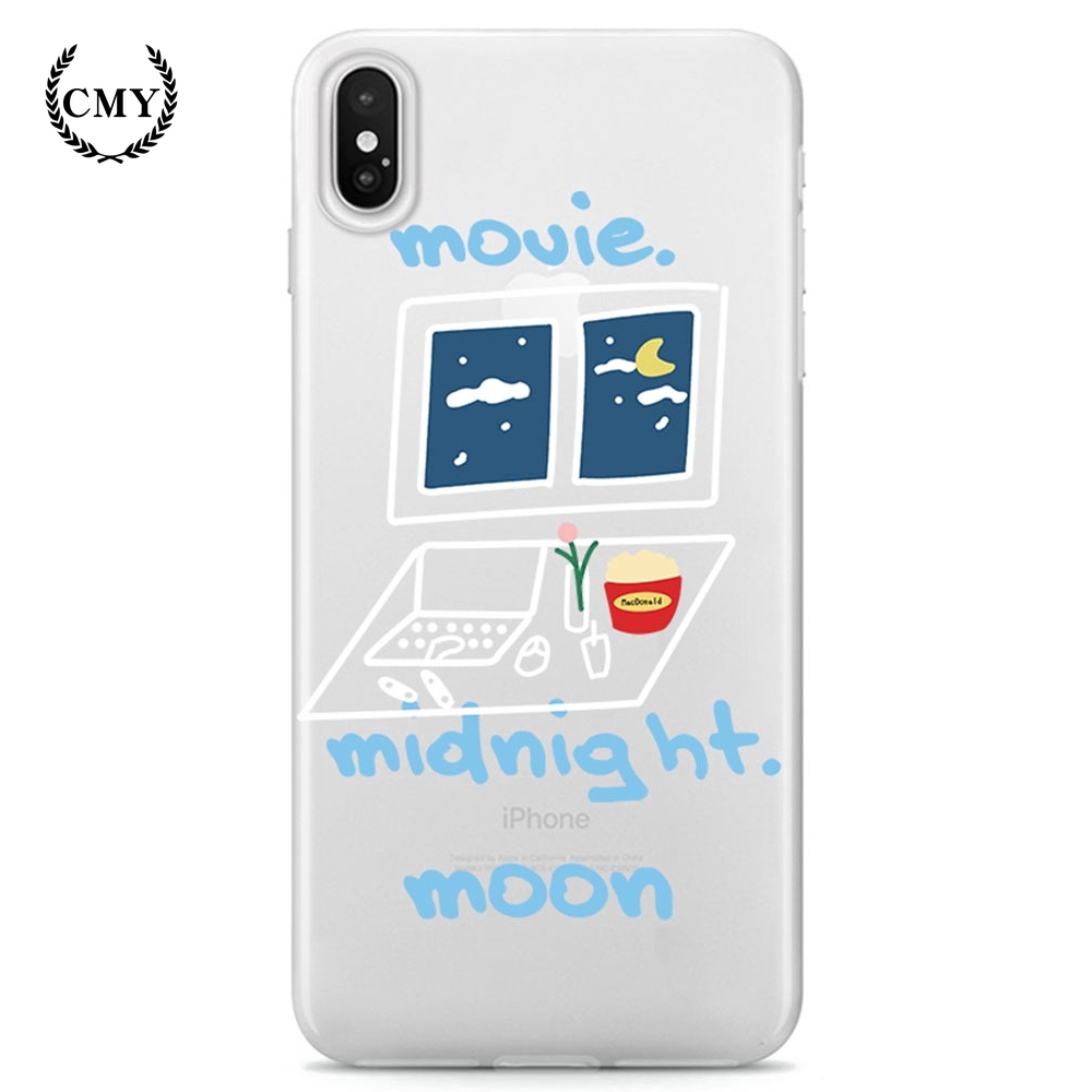 Ốp điện thoại vẽ họa tiết đêm tối hoạt hình đáng yêu cho IPHONE 11/ 11PRO 11PROMAX X XR XS XSMAX 7 8 PLUS SE | BigBuy360 - bigbuy360.vn