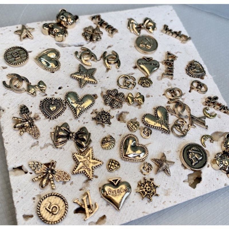 Set charm đồng trang trí móng 30 viên