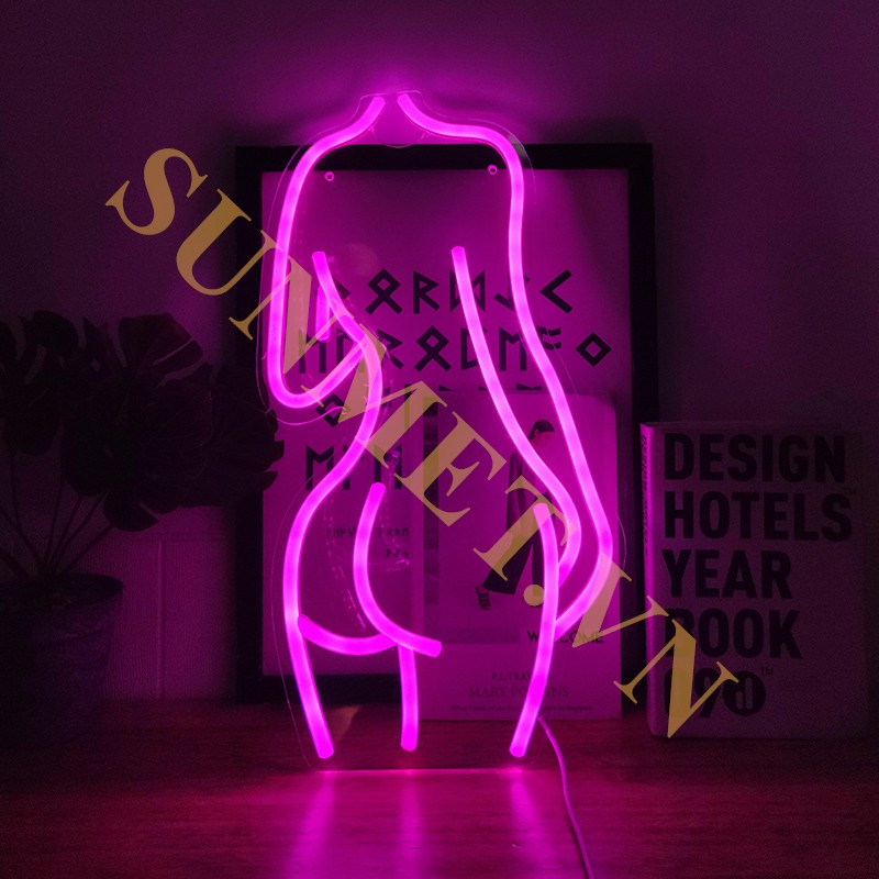 Đèn Led NEON Hình Thiếu Nữ SEXY GIRL Trang Trí Quán Beer Bar CLUB Chill Decor Phòng Ngủ Tặng Móc Treo Sunmet