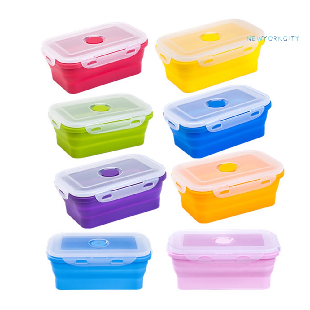 Hộp Đựng Thực Phẩm Bằng Silicone Thiết Kế Gấp Gọn Tiện Dụng