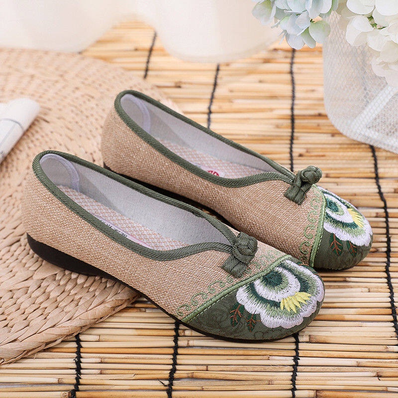 Giày Búp Bê Thêu Họa Tiết Xinh Xắn Dành Cho Nữ