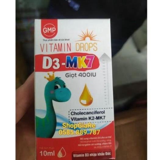 Vitamin Drops D3 - Mk7 giúp hấp thụ canxi hiệu quả, giúp xương và răng chắc khỏe hộp 10ml T t