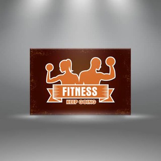 Tranh trang trí phòng tập gym “fitness keep going” – W400
