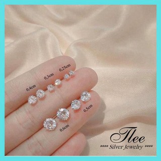 Khuyên tai bạc nụ đá Nhiều size Tlee bạc nguyên chất az88