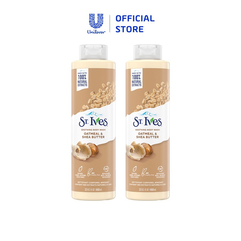 [Mã COSUI03 giảm 8% đơn 150K] Combo 2 chai Sữa tắm dưỡng da St.Ives Yến mạch và bơ 650ml | BigBuy360 - bigbuy360.vn